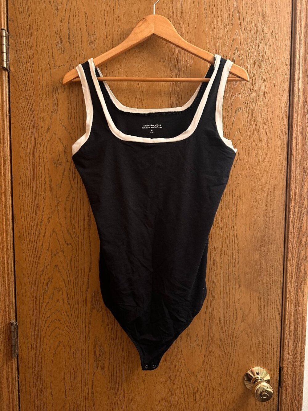 Abercrombie & Fitch Black with Ivory Trim Tank Bodysuit